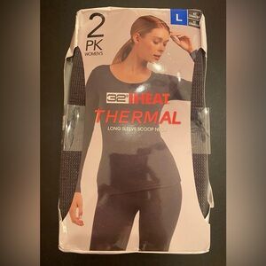 32 DEGREE HEAT 2 Pack Thermal Long Sleeve Scoop Neck Shirt Size Large